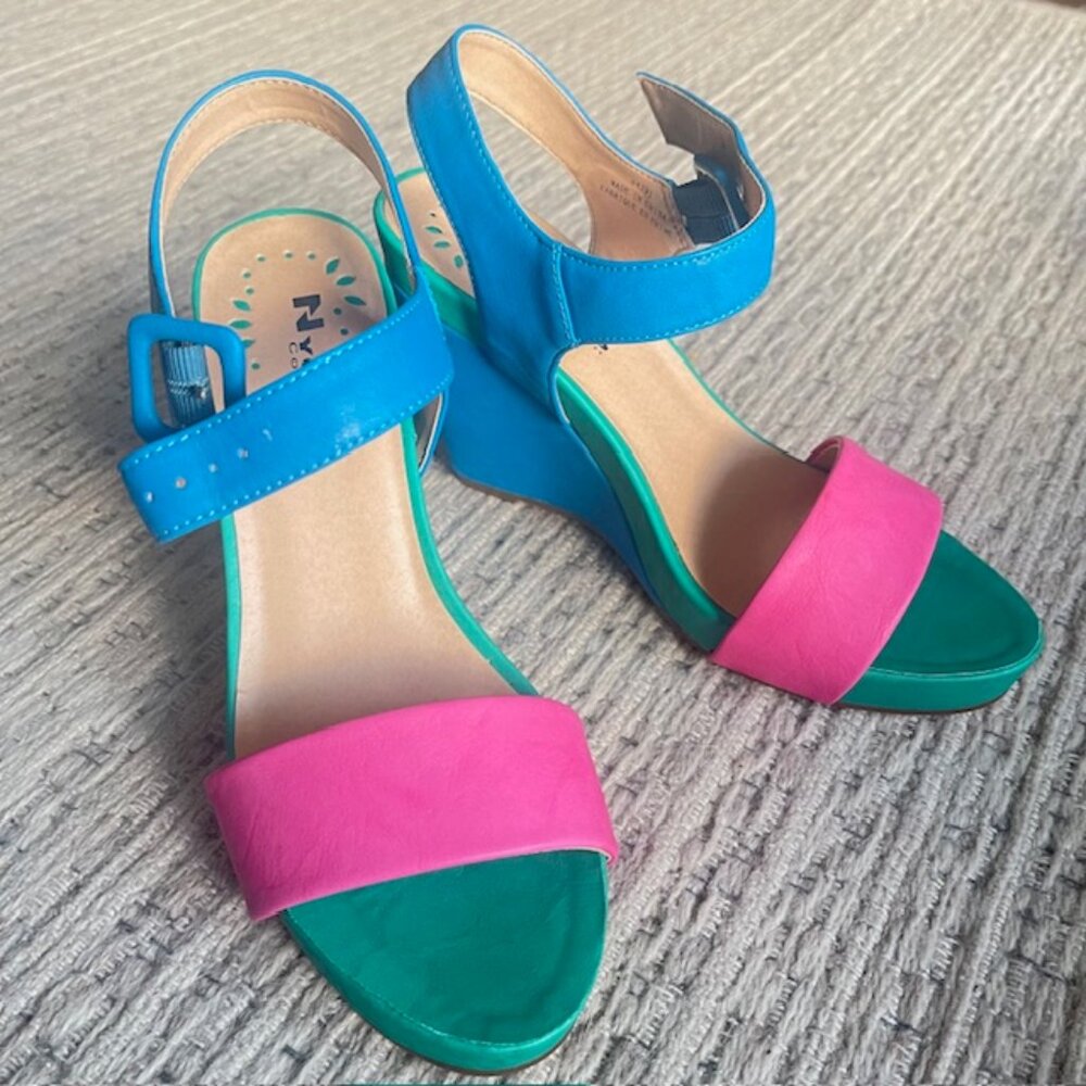Nygard Collection faux leather sandals, size 6 1/2.